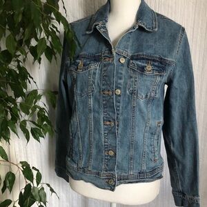 OLD NAVY size M medium wash classic style denim jean jacket with 4 pockets
